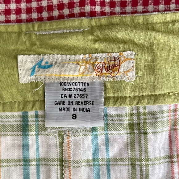 Micro Mini Skirt y2k Cargo Pastel Plaid Snap Pockets Boho Hippie Detail - Picture 4 of 16